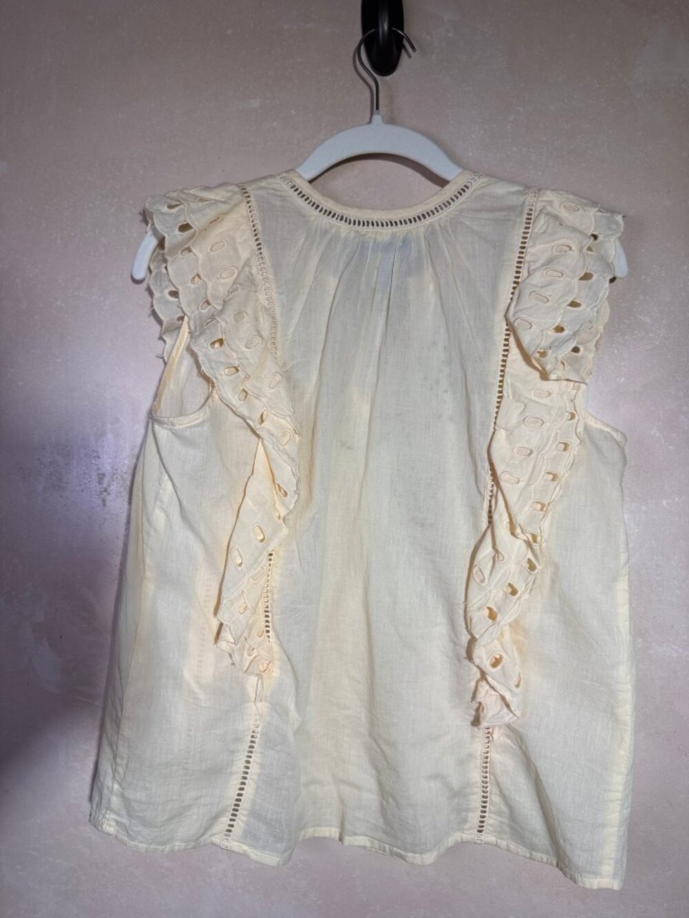 Calypso St. Barth Ivory Eyelet Embroidered Blouse S - Picture 2 of 8